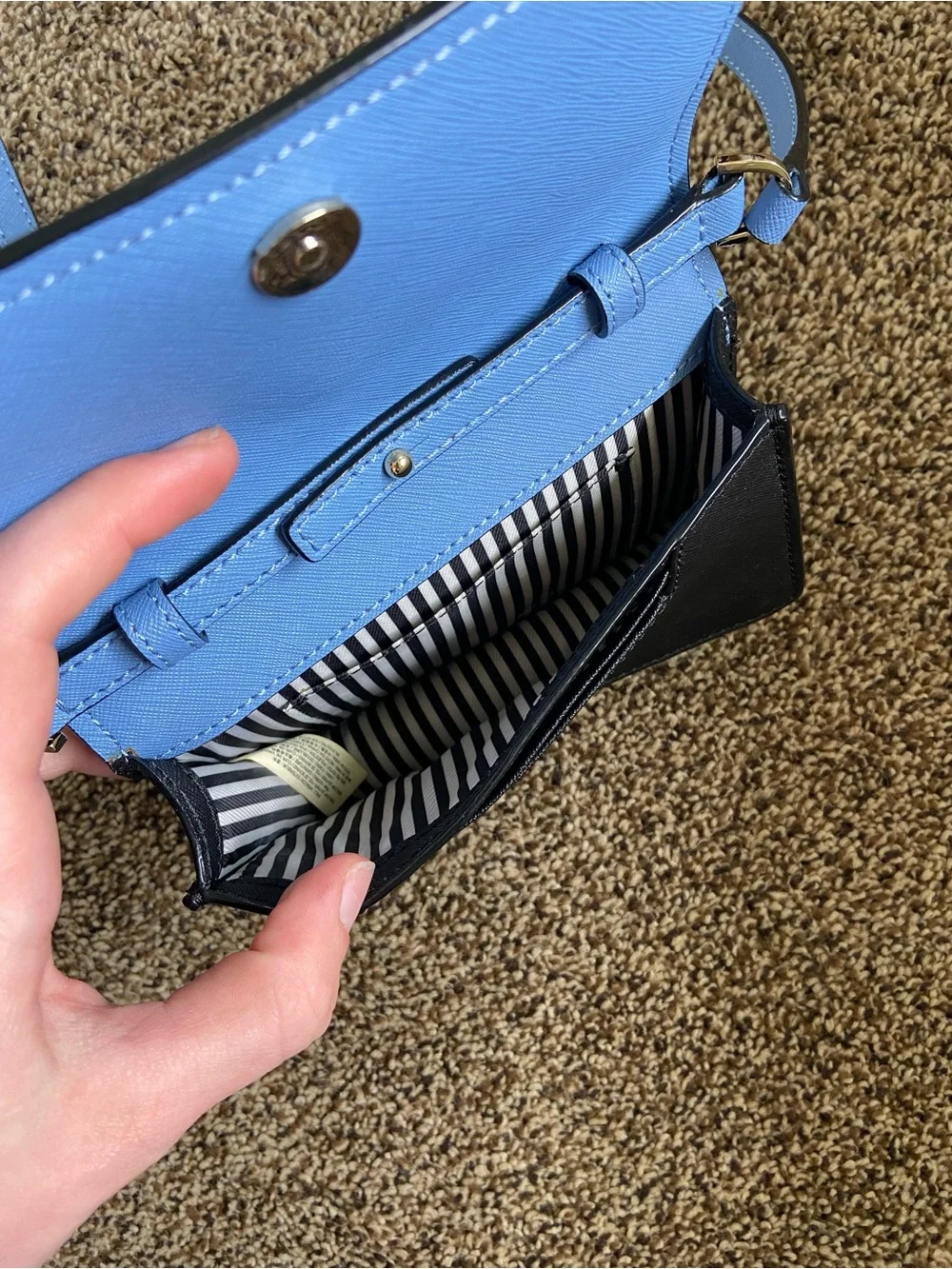 Kate Spade Blue and Black Crossbody Flap Bag